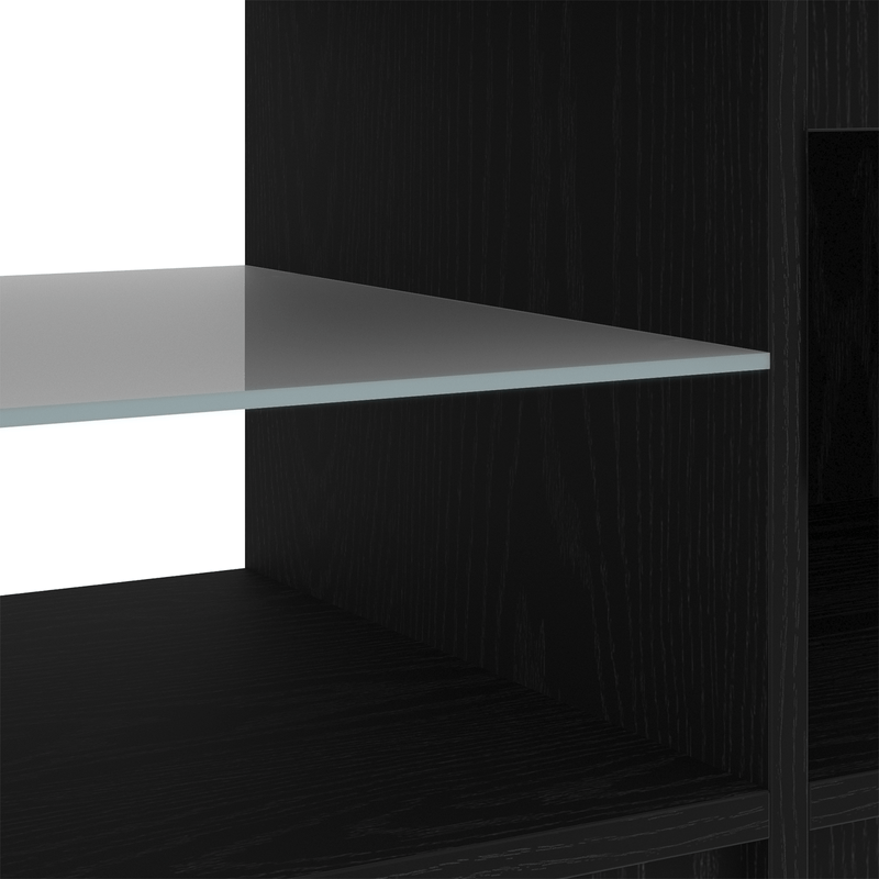 Casa si Gradina - Mobilier - Comode si corpuri - Comode - Dulap TV cu lumini LED Stejar Negru 140x40x35,5 cm Lemn - Infinity.ro