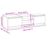 Casa si Gradina - Mobilier - Comode si corpuri - Comode - Dulap TV cu lumini LED Stejar Negru 140x40x35,5 cm Lemn - Infinity.ro