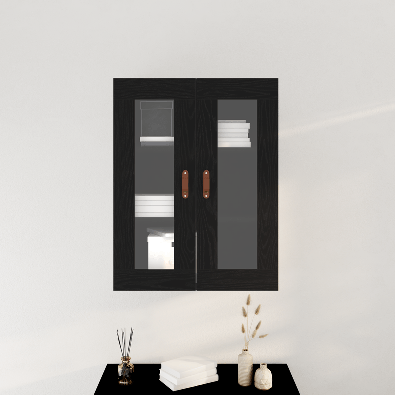 Casa si Gradina - Mobilier - Comode si corpuri - Comode - Dulap de perete cu usi din sticla, stejar negru, 69,5x34x90 cm - Infinity.ro