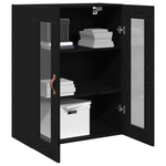 Casa si Gradina - Mobilier - Comode si corpuri - Comode - Dulap de perete cu usi din sticla, stejar negru, 69,5x34x90 cm - Infinity.ro