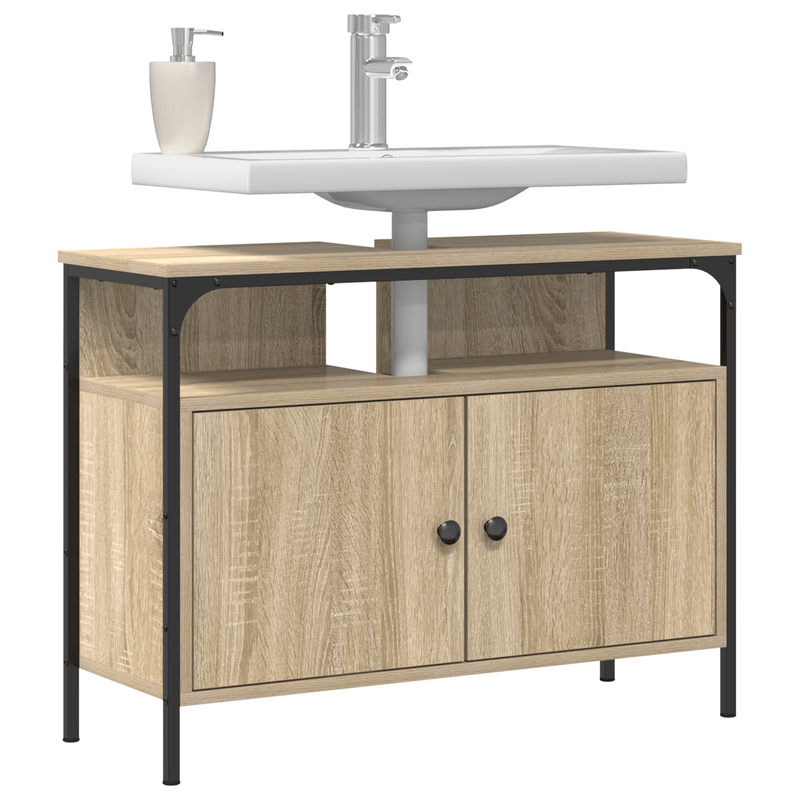 Casa si Gradina - Mobilier - Mobilier baie - Comode baie - Comoda chiuveta de baie stejar sonoma 80x30x60 cm lemn prelucrat - Infinity.ro