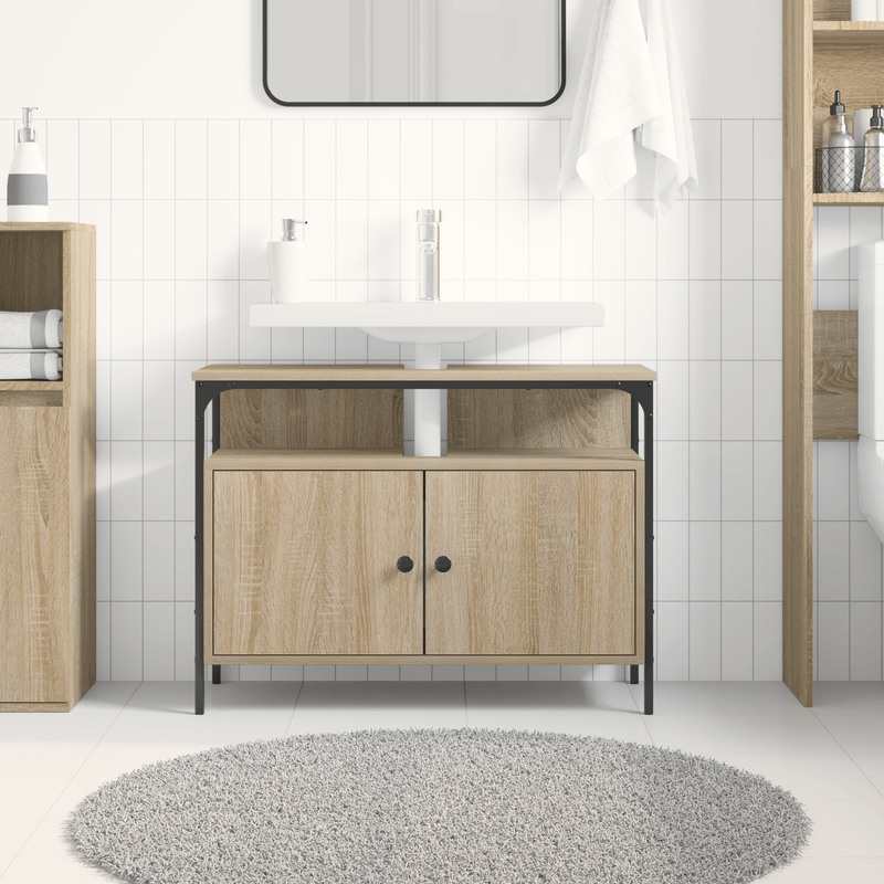 Casa si Gradina - Mobilier - Mobilier baie - Comode baie - Comoda chiuveta de baie stejar sonoma 80x30x60 cm lemn prelucrat - Infinity.ro
