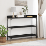 Casa si Gradina - Mobilier - Comode si corpuri - Console - Masa consola, stejar negru, 100x30x80 cm, lemn prelucrat & otel - Infinity.ro