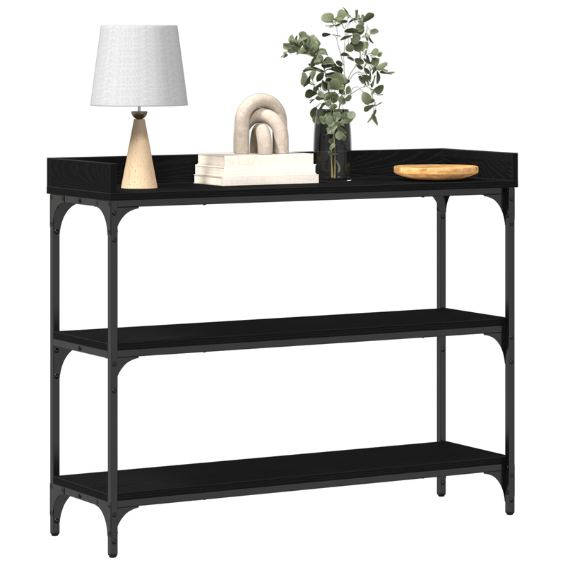 Casa si Gradina - Mobilier - Comode si corpuri - Console - Masa consola, stejar negru, 100x30x80 cm, lemn prelucrat & otel - Infinity.ro