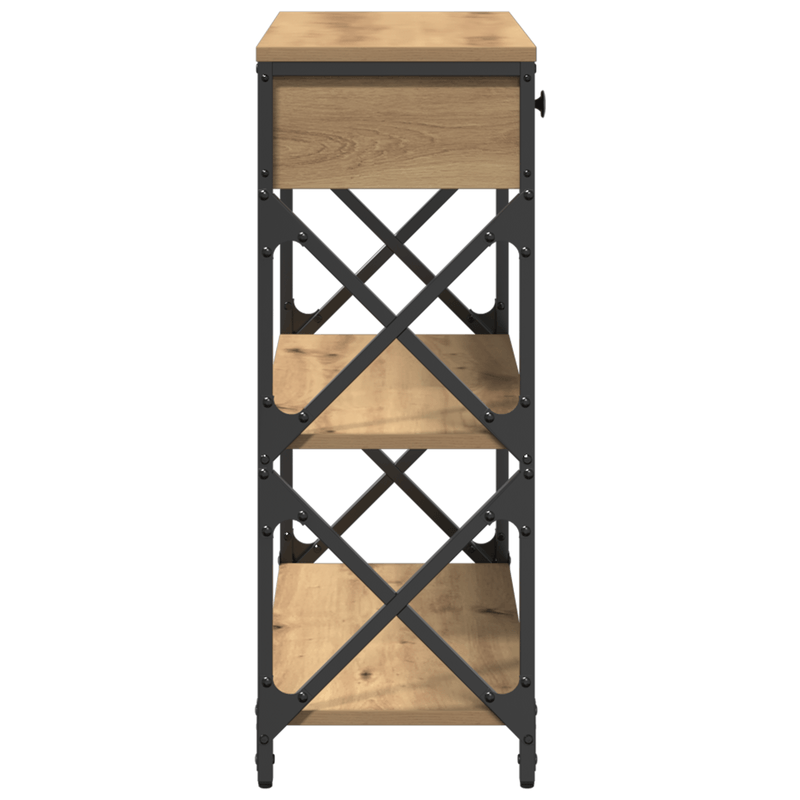 Casa si Gradina - Mobilier - Comode si corpuri - Console - Masa consola, stejar artizanal, 75x28x75 cm, lemn si otel - Infinity.ro