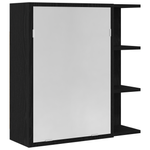 Casa si Gradina - Mobilier - Mobilier baie - Corpuri baie - strong>Cabinet cu oglinda pentru baie  Negru Stejar 62,5x20,5x64cm Lemn prelucrat</strong> - Infinity.ro