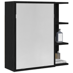 Casa si Gradina - Mobilier - Mobilier baie - Corpuri baie - strong>Cabinet cu oglinda pentru baie  Negru Stejar 62,5x20,5x64cm Lemn prelucrat</strong> - Infinity.ro