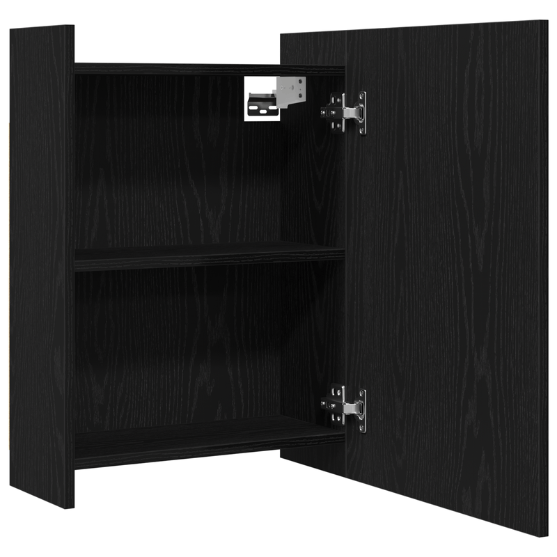 Casa si Gradina - Mobilier - Mobilier baie - Corpuri baie - strong>Cabinet cu oglinda pentru baie  Negru Stejar 62,5x20,5x64cm Lemn prelucrat</strong> - Infinity.ro