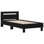 Casa si Gradina - Mobilier - Paturi si accesorii - Paturi - Cadru de pat cu LED, stejar negru, 75x190 cm lemn prelucrat - Infinity.ro