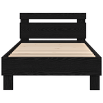 Casa si Gradina - Mobilier - Paturi si accesorii - Paturi - Cadru de pat cu LED, stejar negru, 75x190 cm lemn prelucrat - Infinity.ro