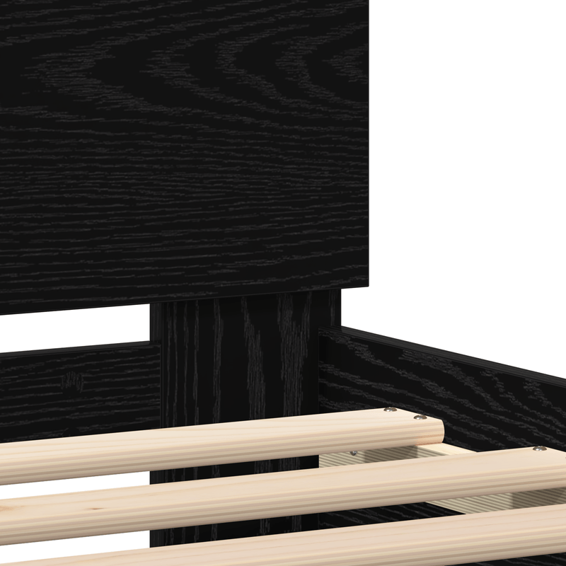 Casa si Gradina - Mobilier - Paturi si accesorii - Paturi - Cadru de pat cu LED, stejar negru, 75x190 cm lemn prelucrat - Infinity.ro