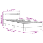 Casa si Gradina - Mobilier - Paturi si accesorii - Paturi - Cadru de pat cu LED, stejar negru, 75x190 cm lemn prelucrat - Infinity.ro