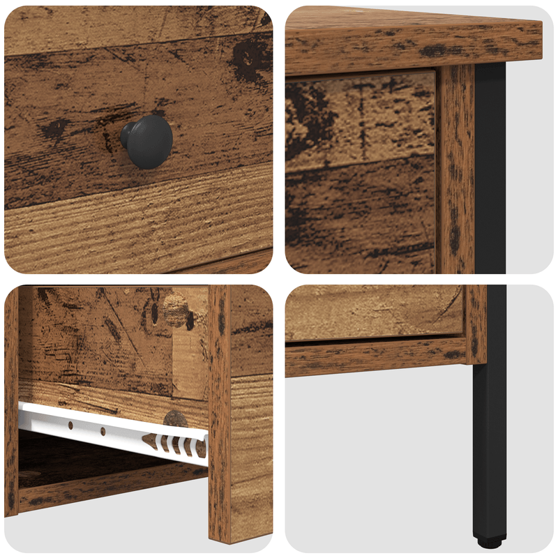 Casa si Gradina - Mobilier - Comode si corpuri - Noptiere - Cabinet de Noptiera Lemn Vechi 40x42x50 cm Lemn Stratificat - Infinity.ro