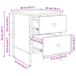 Casa si Gradina - Mobilier - Comode si corpuri - Noptiere - Cabinet de Noptiera Lemn Vechi 40x42x50 cm Lemn Stratificat - Infinity.ro