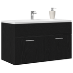 Casa si Gradina - Mobilier - Mobilier baie - Comode baie - Dulap chiuveta de baie, stejar negru, 90x38,5x46 cm, lemn - Infinity.ro