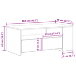 Casa si Gradina - Mobilier - Mese si birouri - Masute de cafea - Masa de cafea din stejar negru  102x55x43.5 cm fabricata din lemn stratificat - Infinity.ro