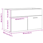 Casa si Gradina - Mobilier - Mobilier baie - Comode baie - Dulap chiuveta de baie, stejar negru, 90x38,5x46 cm, lemn - Infinity.ro