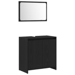 Casa si Gradina - Mobilier - Mobilier baie - Comode baie - Dulap de Baie cu Oglinda Stejar Negru 60x33x61cm Lemn Ingineresc - Infinity.ro