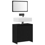 Casa si Gradina - Mobilier - Mobilier baie - Comode baie - Dulap de Baie cu Oglinda Stejar Negru 60x33x61cm Lemn Ingineresc - Infinity.ro