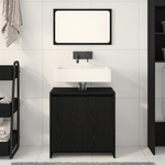 Casa si Gradina - Mobilier - Mobilier baie - Comode baie - Dulap de Baie cu Oglinda Stejar Negru 60x33x61cm Lemn Ingineresc - Infinity.ro