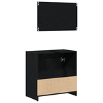 Casa si Gradina - Mobilier - Mobilier baie - Comode baie - Dulap de Baie cu Oglinda Stejar Negru 60x33x61cm Lemn Ingineresc - Infinity.ro