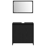 Casa si Gradina - Mobilier - Mobilier baie - Comode baie - Dulap de Baie cu Oglinda Stejar Negru 60x33x61cm Lemn Ingineresc - Infinity.ro