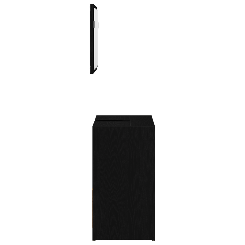 Casa si Gradina - Mobilier - Mobilier baie - Comode baie - Dulap de Baie cu Oglinda Stejar Negru 60x33x61cm Lemn Ingineresc - Infinity.ro