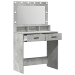 Casa si Gradina - Mobilier - Comode si corpuri - Masute de toaleta - Masa de toaleta cu lumini LED, gri beton, 79x41x135 cm - Infinity.ro