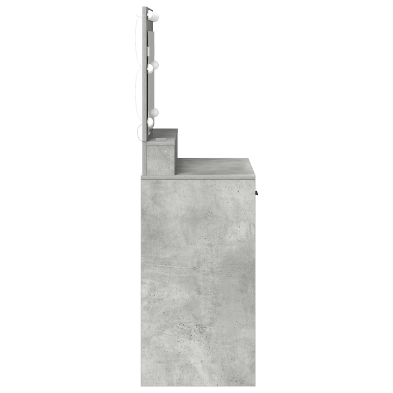 Casa si Gradina - Mobilier - Comode si corpuri - Masute de toaleta - Masa de toaleta cu lumini LED, gri beton, 79x41x135 cm - Infinity.ro
