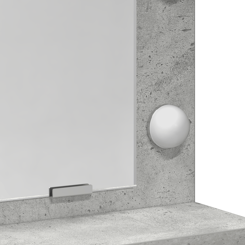 Casa si Gradina - Mobilier - Comode si corpuri - Masute de toaleta - Masa de toaleta cu lumini LED, gri beton, 79x41x135 cm - Infinity.ro