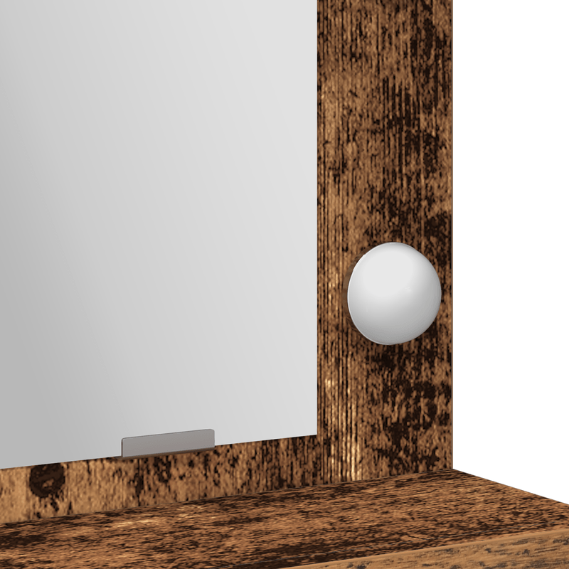 Casa si Gradina - Mobilier - Comode si corpuri - Masute de toaleta - Masa de toaleta cu lumini LED, lemn vechi, 50x41x135 cm - Infinity.ro