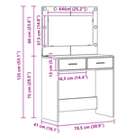 Casa si Gradina - Mobilier - Comode si corpuri - Masute de toaleta - Masa de toaleta cu lumini LED, stejar sonoma, 78,5x41x135 cm - Infinity.ro