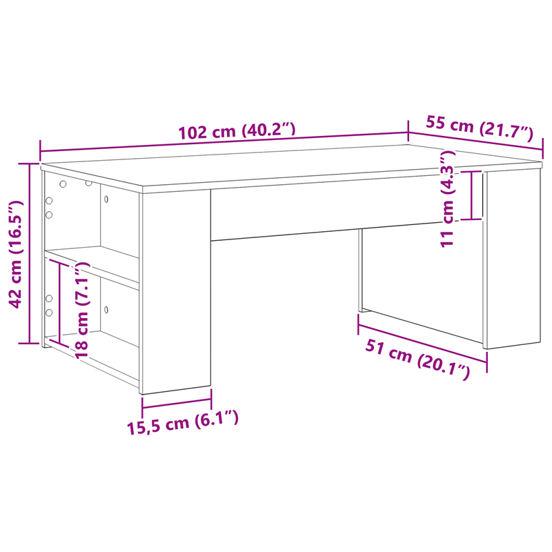 Casa si Gradina - Mobilier - Mese si birouri - Masute de cafea - Masuta de cafea, stejar negru, 102x55x42 cm, lemn prelucrat - Infinity.ro