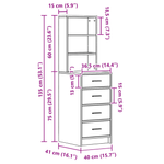 Casa si Gradina - Mobilier - Comode si corpuri - Corpuri bucatarie - Dulap inalt, stejar sonoma, 40x41x135 cm, lemn prelucrat - Infinity.ro