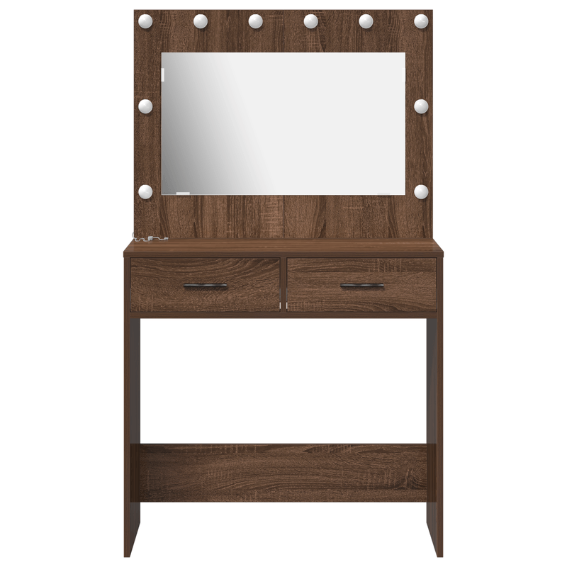 Casa si Gradina - Mobilier - Comode si corpuri - Masute de toaleta - Masa de toaleta cu lumini LED, stejar maro, 78,5x41x135 cm - Infinity.ro