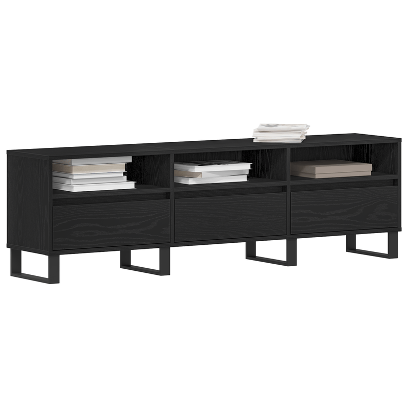 Casa si Gradina - Mobilier - Comode si corpuri - Comode - Cabinet TV Negru Stejar 150x30x44,5 cm Lemn prelucrat - Infinity.ro