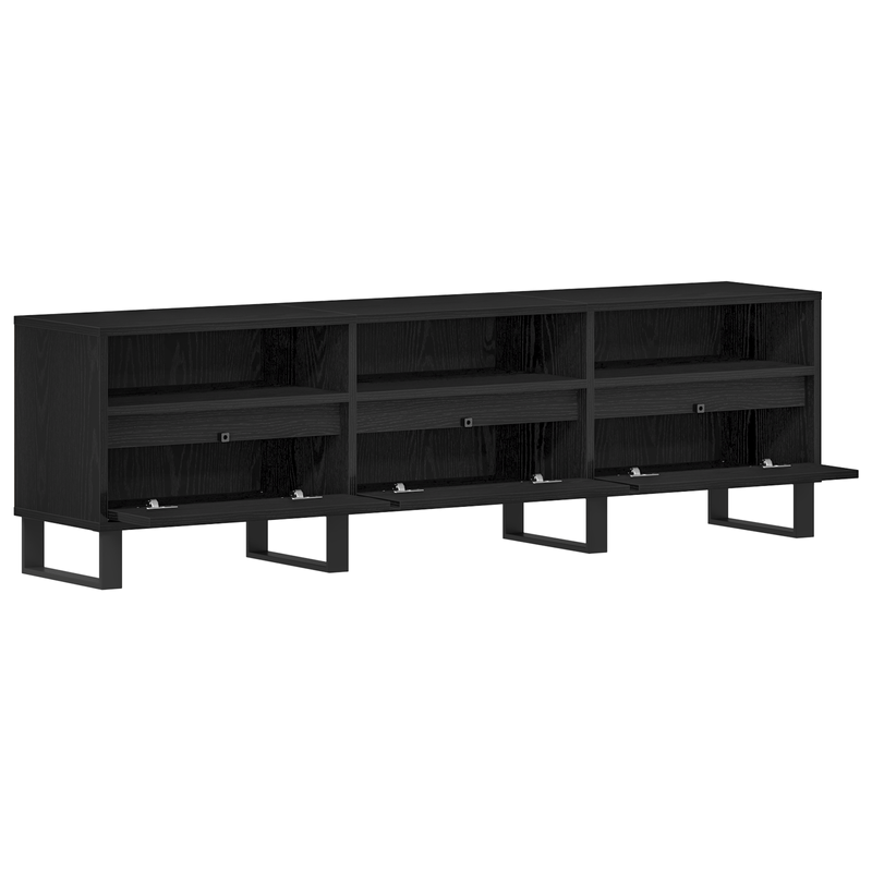 Casa si Gradina - Mobilier - Comode si corpuri - Comode - Cabinet TV Negru Stejar 150x30x44,5 cm Lemn prelucrat - Infinity.ro