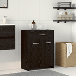 Casa si Gradina - Mobilier - Mobilier baie - Corpuri baie - Cabinet de baie  Negru Stejar 60x33x80 cm Din lemn compus - Infinity.ro