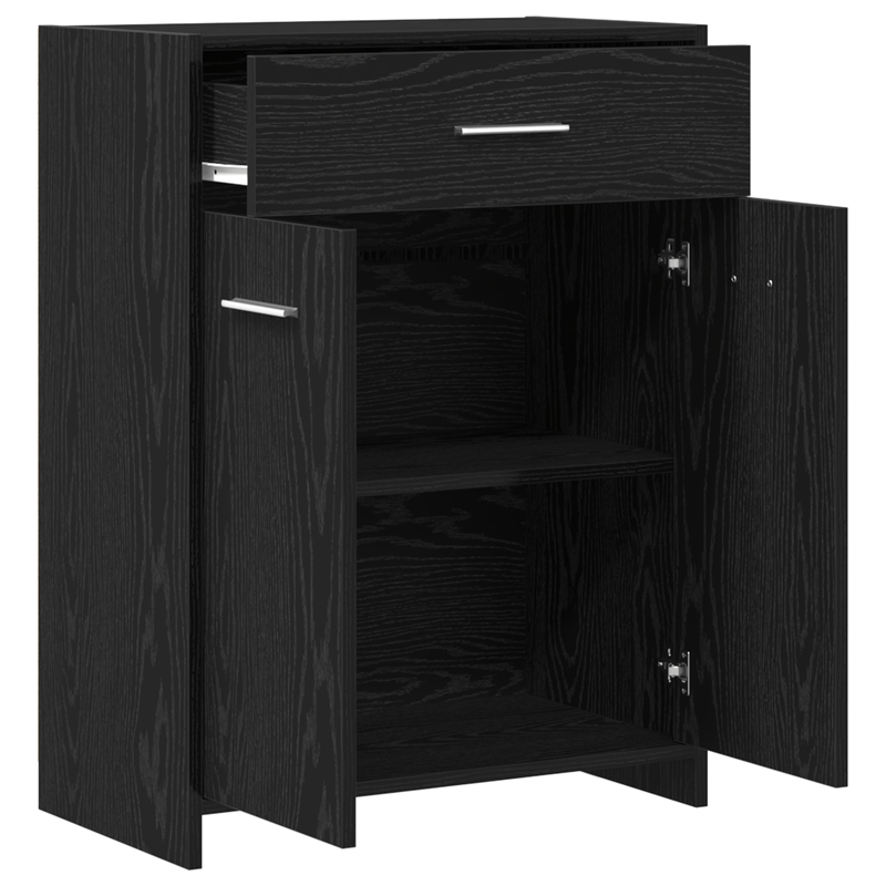 Casa si Gradina - Mobilier - Mobilier baie - Corpuri baie - Cabinet de baie  Negru Stejar 60x33x80 cm Din lemn compus - Infinity.ro