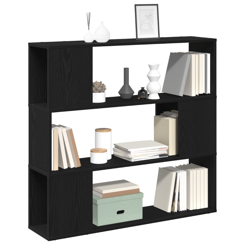 Casa si Gradina - Mobilier - Comode si corpuri - Comode - Raft  Negru Stejar 100x24x94 cm din lemn prelucrat - Infinity.ro