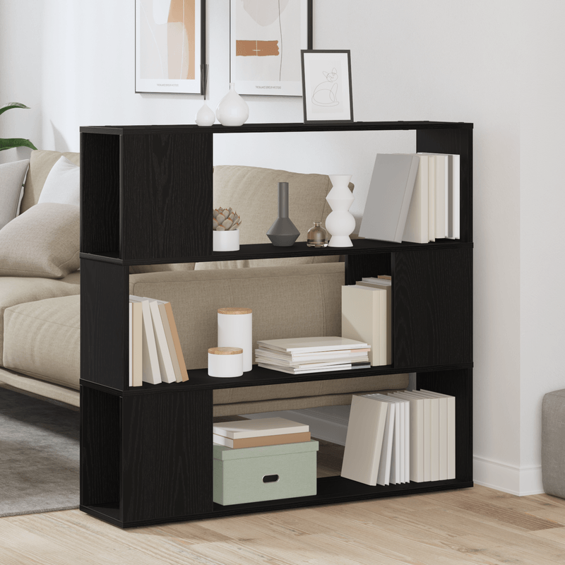 Casa si Gradina - Mobilier - Comode si corpuri - Comode - Raft  Negru Stejar 100x24x94 cm din lemn prelucrat - Infinity.ro