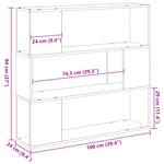 Casa si Gradina - Mobilier - Comode si corpuri - Comode - Raft  Negru Stejar 100x24x94 cm din lemn prelucrat - Infinity.ro