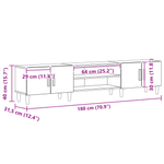 Casa si Gradina - Mobilier - Comode si corpuri - Comode - Dulap TV, stejar negru, 180x31,5x40 cm, lemn prelucrat - Infinity.ro