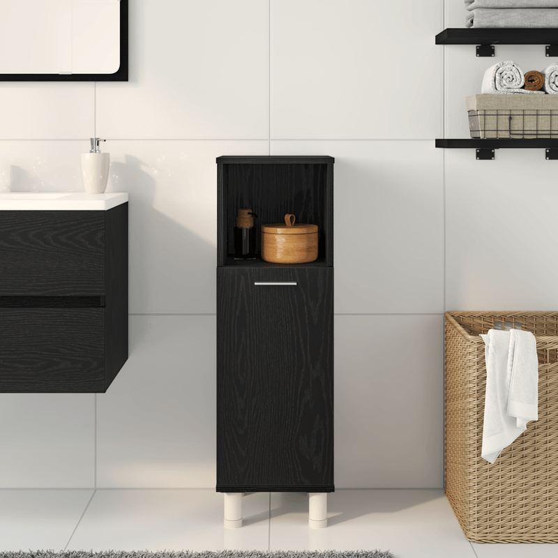 Casa si Gradina - Mobilier - Mobilier baie - Comode baie - Dulap de baie, stejar negru, 30x30x95 cm, lemn prelucrat - Infinity.ro