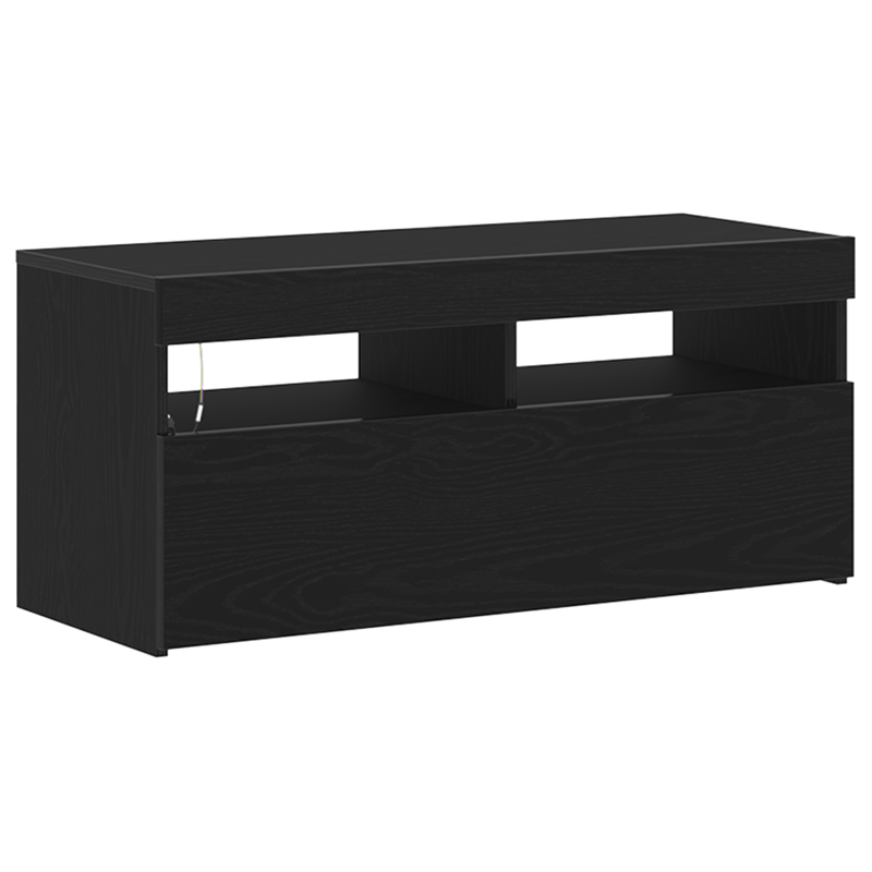 Casa si Gradina - Mobilier - Comode si corpuri - Comode - Dulap TV cu LED-uri Stejar Negru 90x35x40 cm Lemn - Infinity.ro