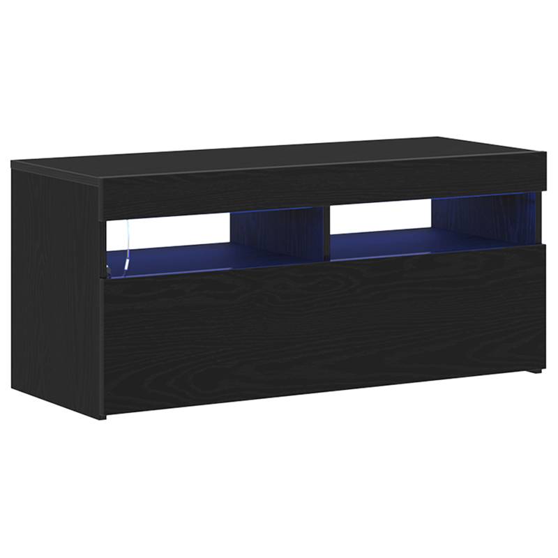 Casa si Gradina - Mobilier - Comode si corpuri - Comode - Dulap TV cu LED-uri Stejar Negru 90x35x40 cm Lemn - Infinity.ro