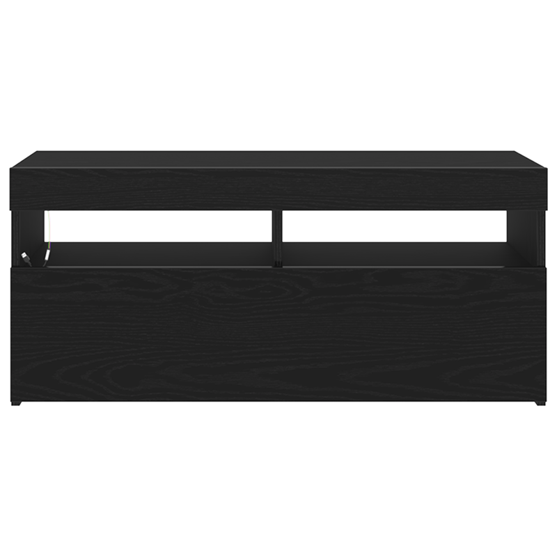 Casa si Gradina - Mobilier - Comode si corpuri - Comode - Dulap TV cu LED-uri Stejar Negru 90x35x40 cm Lemn - Infinity.ro