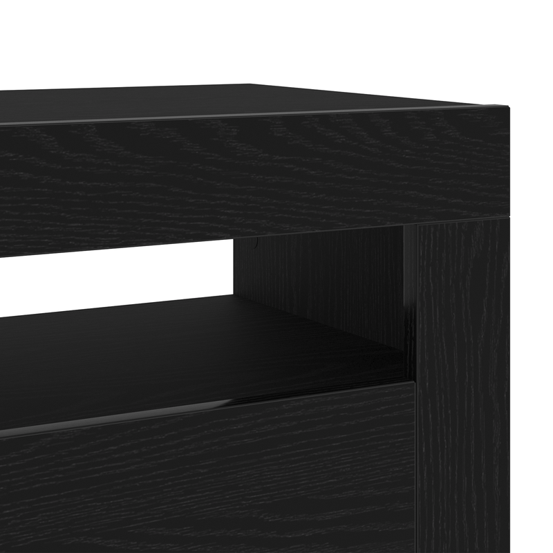 Casa si Gradina - Mobilier - Comode si corpuri - Comode - Dulap TV cu LED-uri Stejar Negru 90x35x40 cm Lemn - Infinity.ro