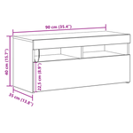 Casa si Gradina - Mobilier - Comode si corpuri - Comode - Dulap TV cu LED-uri Stejar Negru 90x35x40 cm Lemn - Infinity.ro