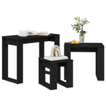 Casa si Gradina - Mobilier - Mese si birouri - Mese living - Set de 3 mese stivuibile, stejar negru, lemn prelucrat - Infinity.ro